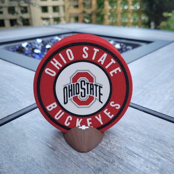 Ohio Buckeyes Coasters Set - 3D Printed - (Set of 4) - Picture 1 of 4